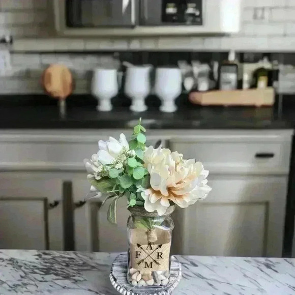 NEW Southern Style Centerpiece - Farmhouse Faux Floral Arrangement - So pretty! - Picture 13 of 15